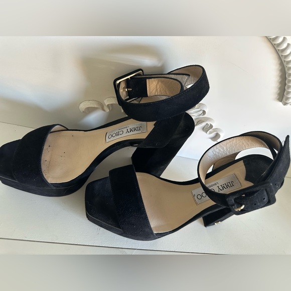 Jimmy Choo Women's Black Jax 115 Suede Platform Sandals 38 - Picture 2 of 8